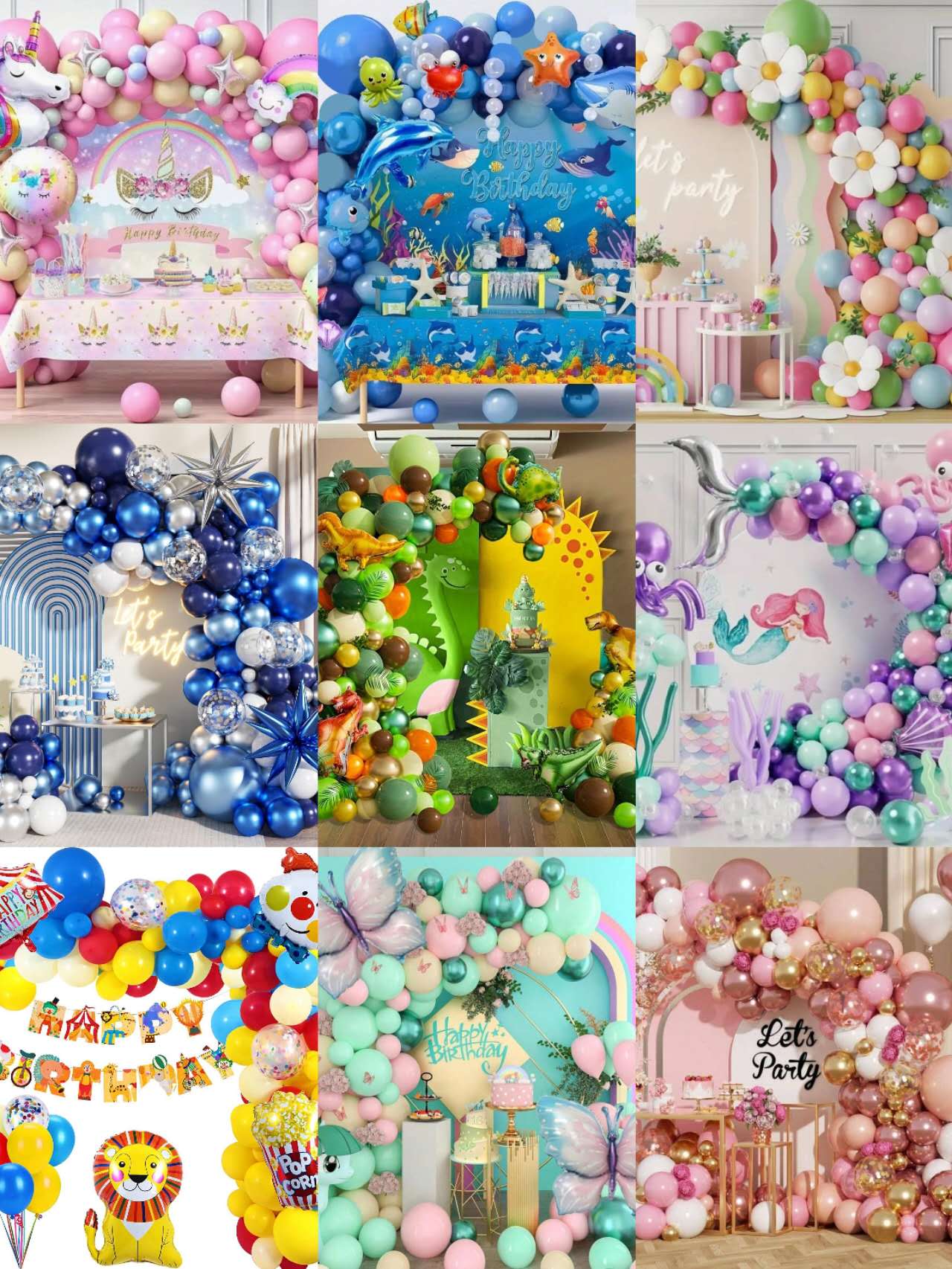 Décorations de ballons pour fête d'anniversaire garçon et fille -kit complet de  fête